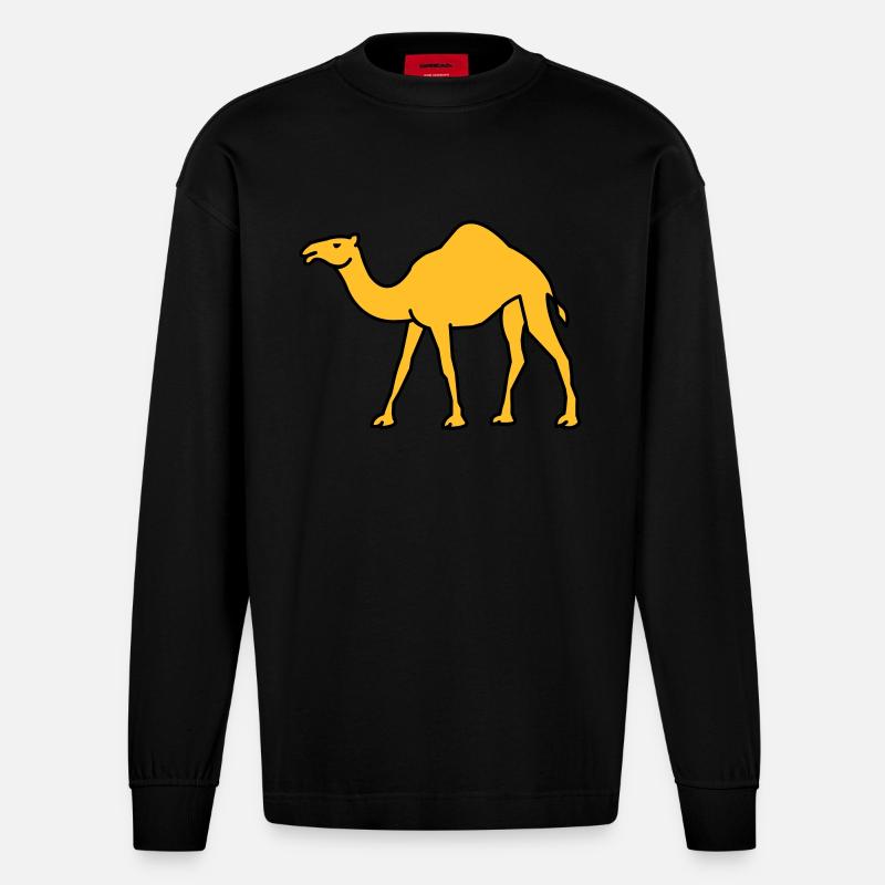 kamel_02 - Heavyweight Oversized Organic Langarmshirt Made in EU - SOLID BLACK