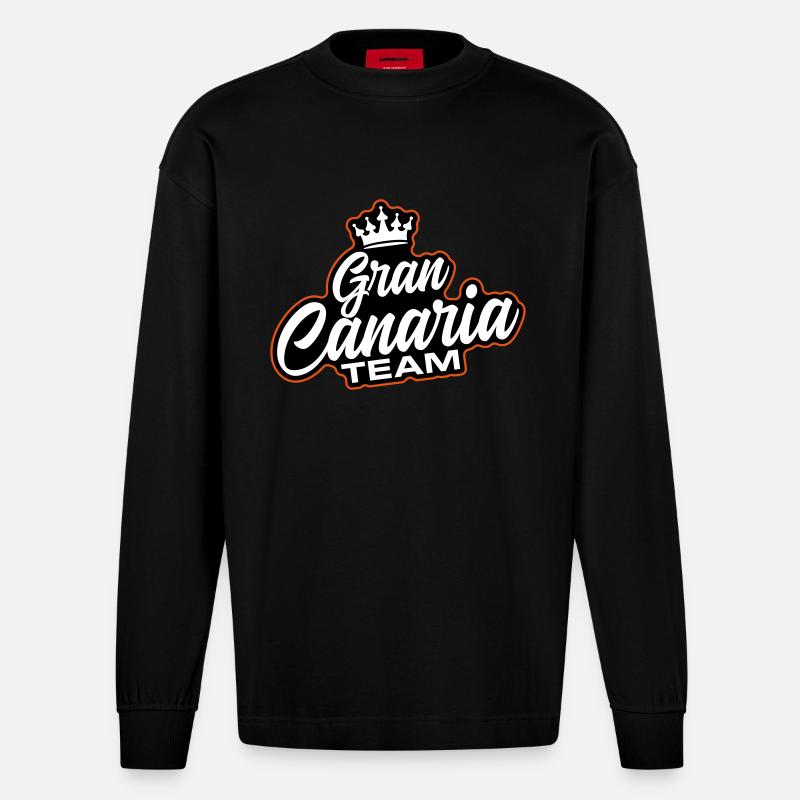 L’équipe de Gran Canaria - Manches longues bio épais oversize fabriqué en UE - SOLID BLACK