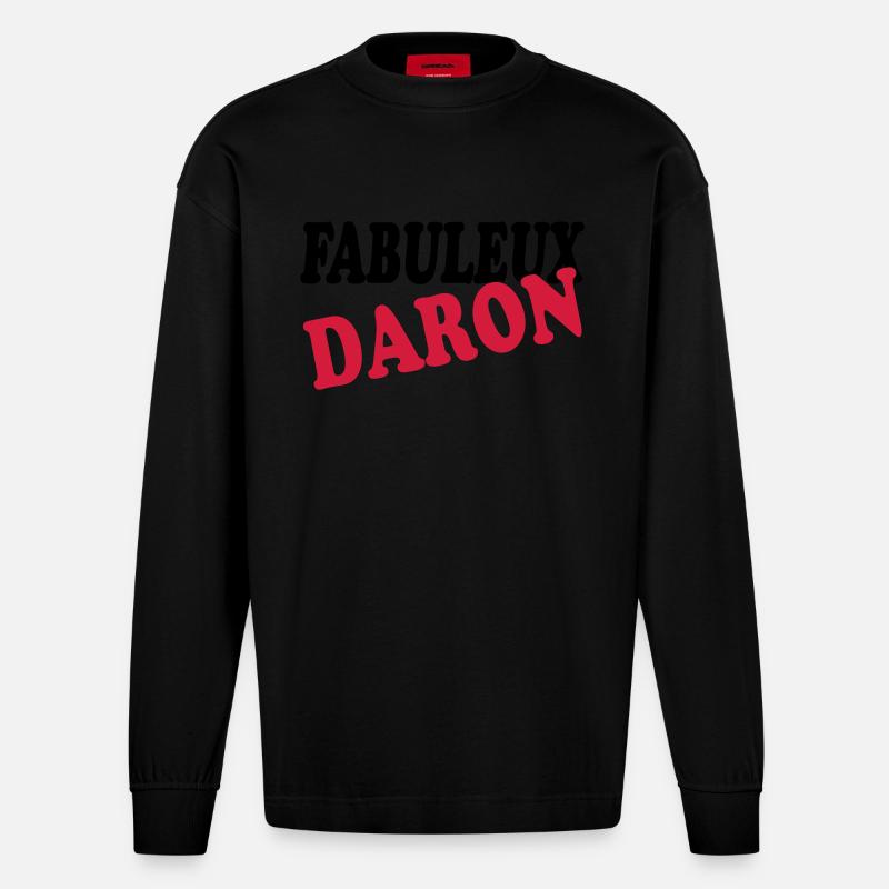 FABELHAFTER DARON - Heavyweight Oversized Organic Langarmshirt Made in EU - SOLID BLACK