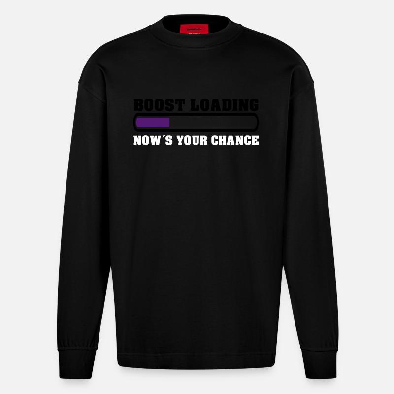 Boost Loading Nows Your Chance - Heavyweight Oversized Organic Langarmshirt Made in EU - SOLID BLACK