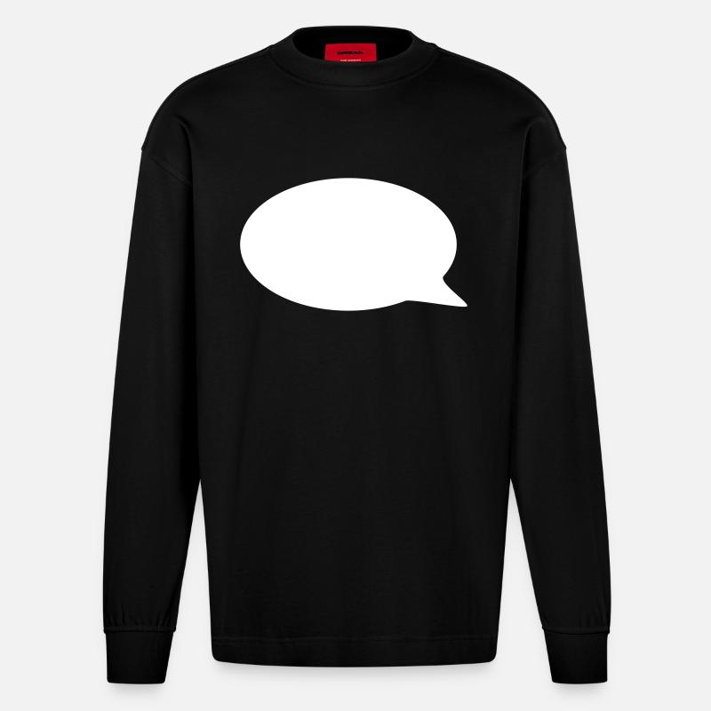 Balloon / / cartoon / / saying / / do statement - Heavyweight Oversized Organic Longsleeve Shirt Made in EU - SOLID BLACK