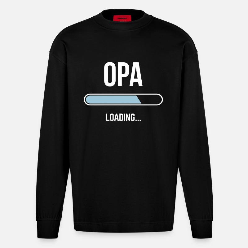 Opa Loading - Heavyweight Oversized Organic Langarmshirt Made in EU - SOLID BLACK