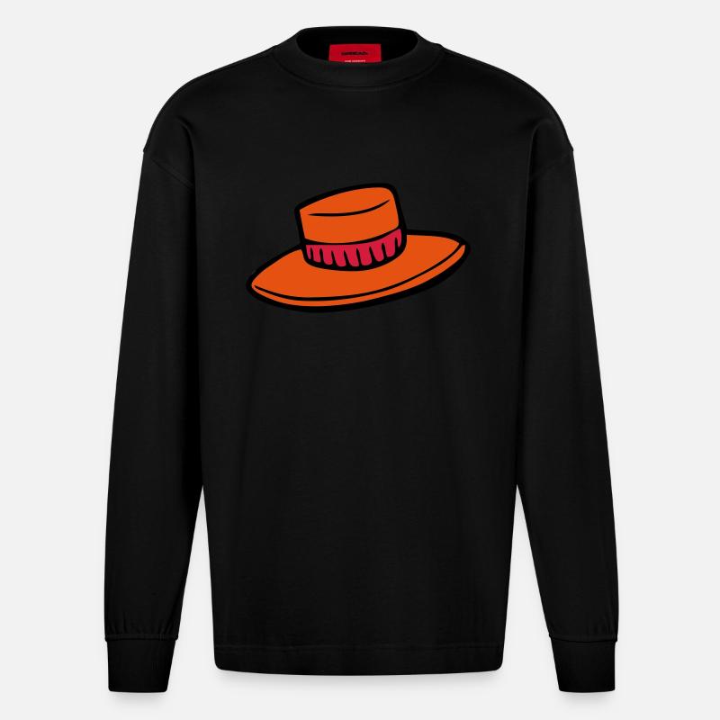 Hut - Heavyweight Oversized Organic Langarmshirt Made in EU - SOLID BLACK