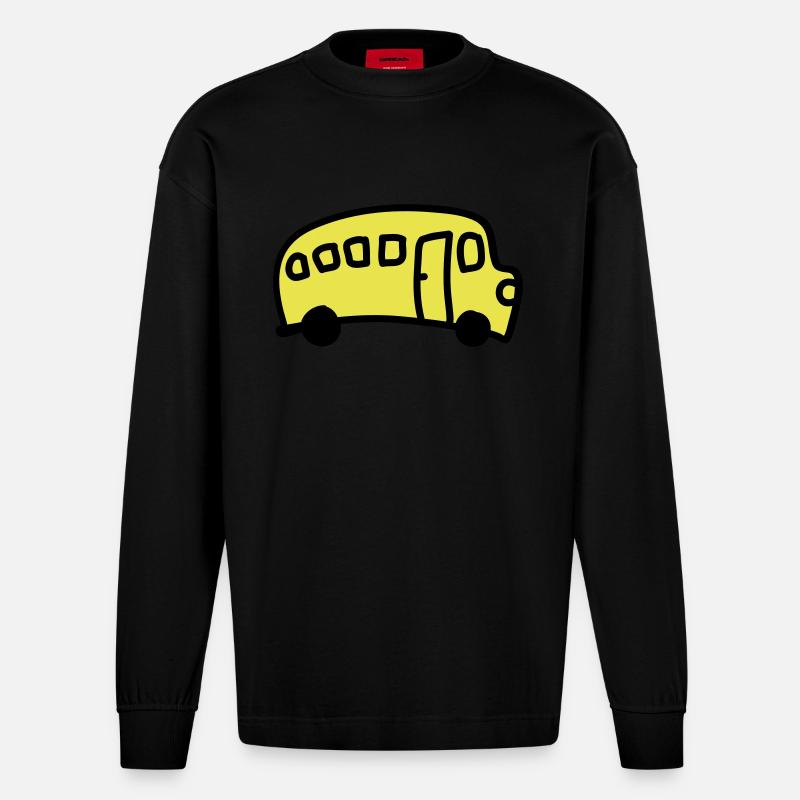 Bus - Heavyweight Oversized Organic Langarmshirt Made in EU - SOLID BLACK