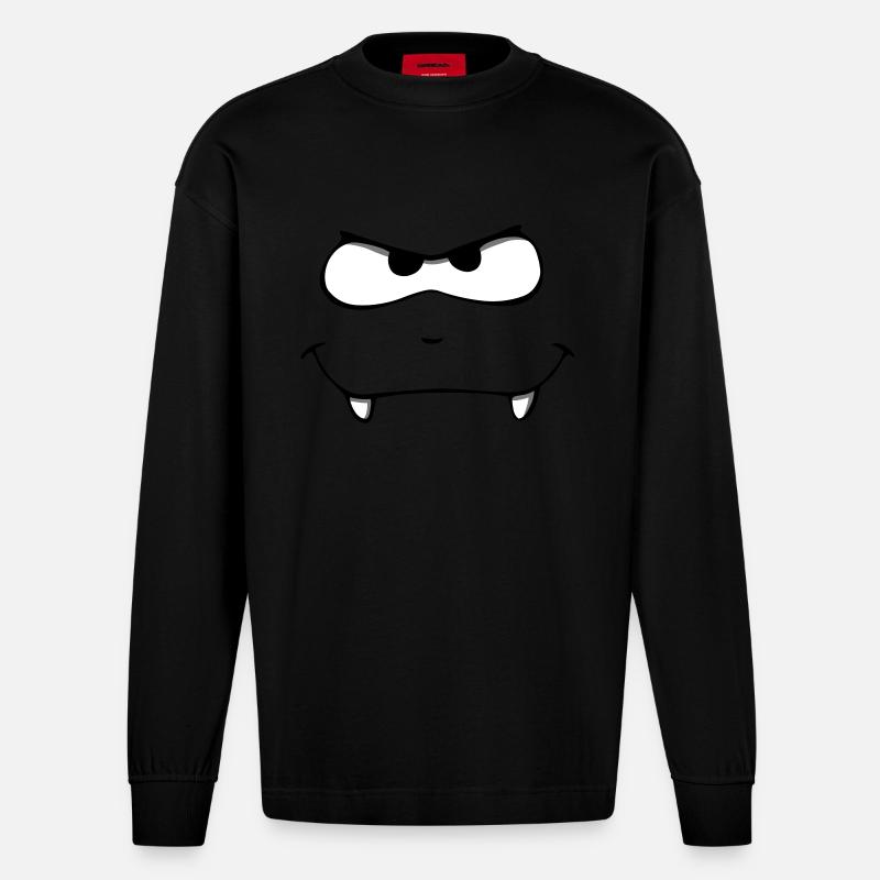 Monster - Heavyweight Oversized Organic Langarmshirt Made in EU - SOLID BLACK