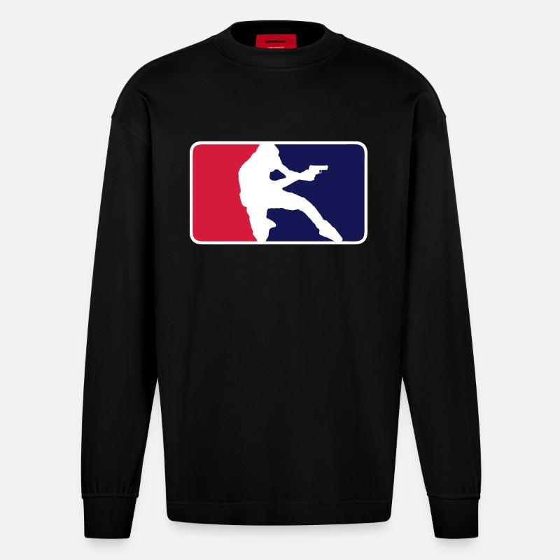 IPSC Logo - Heavyweight Oversized Organic Langarmshirt Made in EU - SOLID BLACK