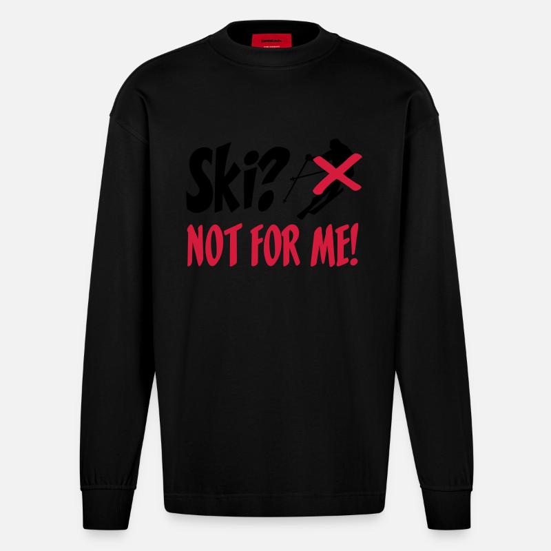 I hate Ski - Manches longues bio épais oversize fabriqué en UE - SOLID BLACK
