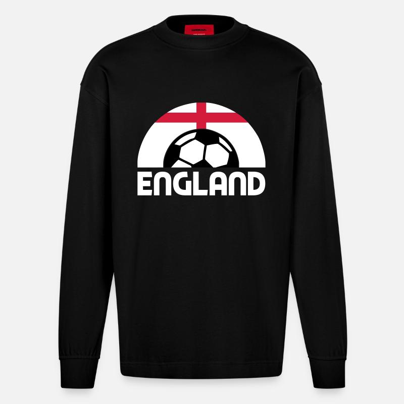 england - Heavyweight Oversized Organic Langarmshirt Made in EU - SOLID BLACK