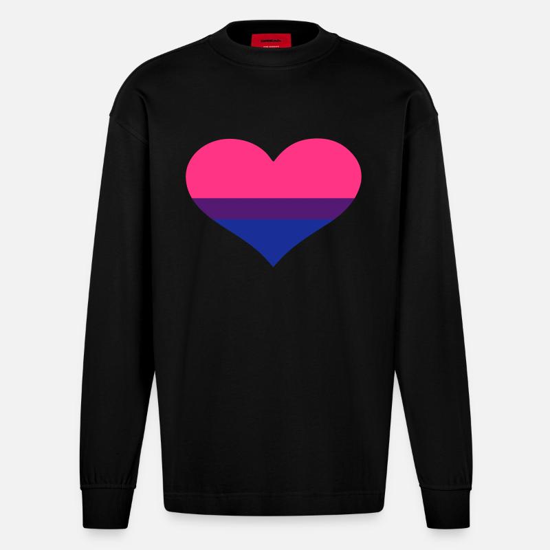 Bisexuell - Heavyweight Oversized Organic Langarmshirt Made in EU - SOLID BLACK