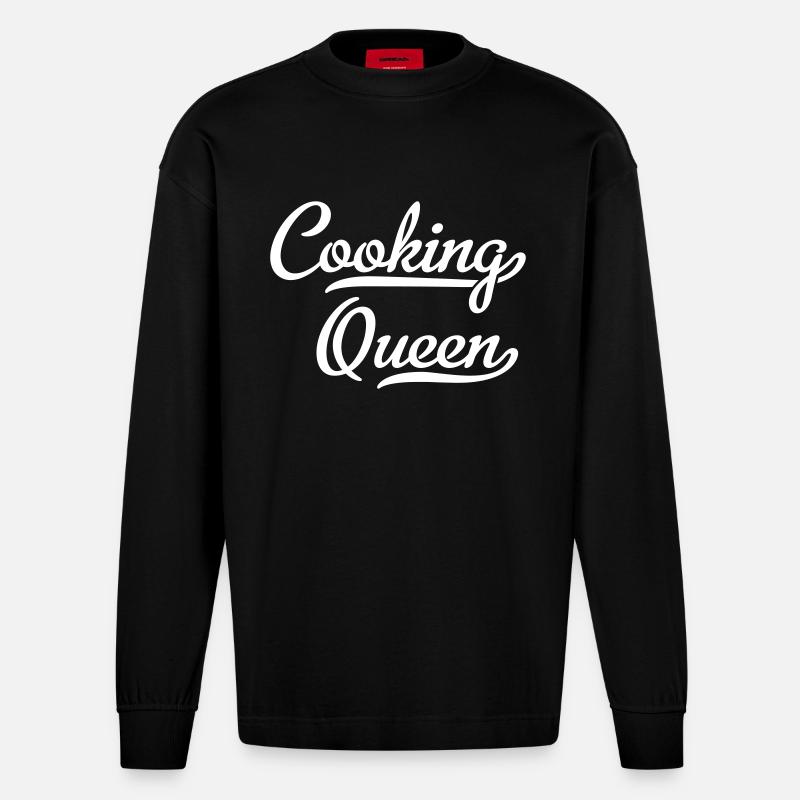kochen - Heavyweight Oversized Organic Langarmshirt Made in EU - SOLID BLACK