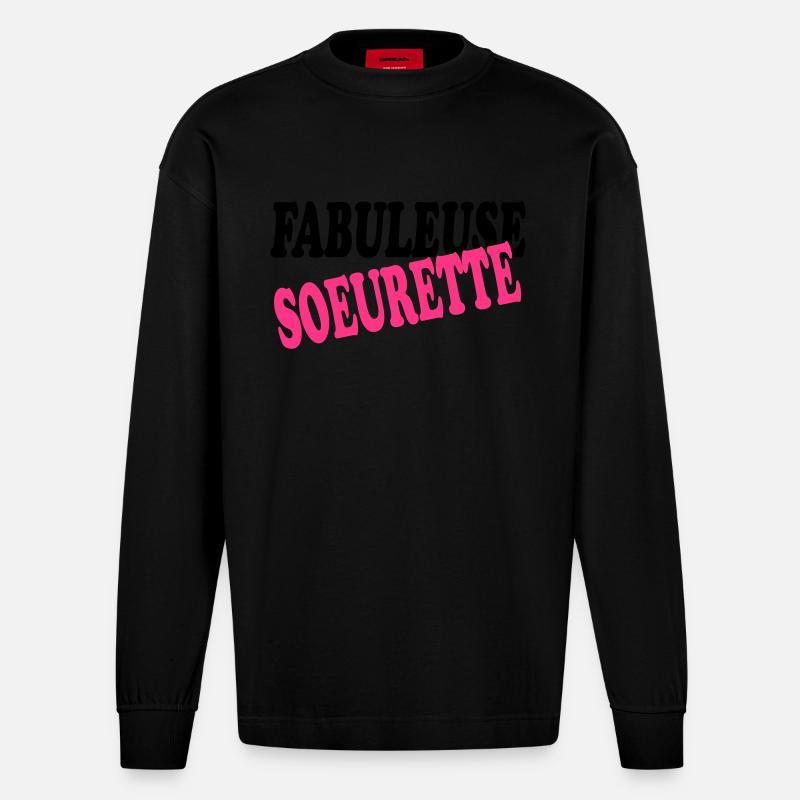 FABELHAFTE SCHWESTER - Heavyweight Oversized Organic Langarmshirt Made in EU - SOLID BLACK