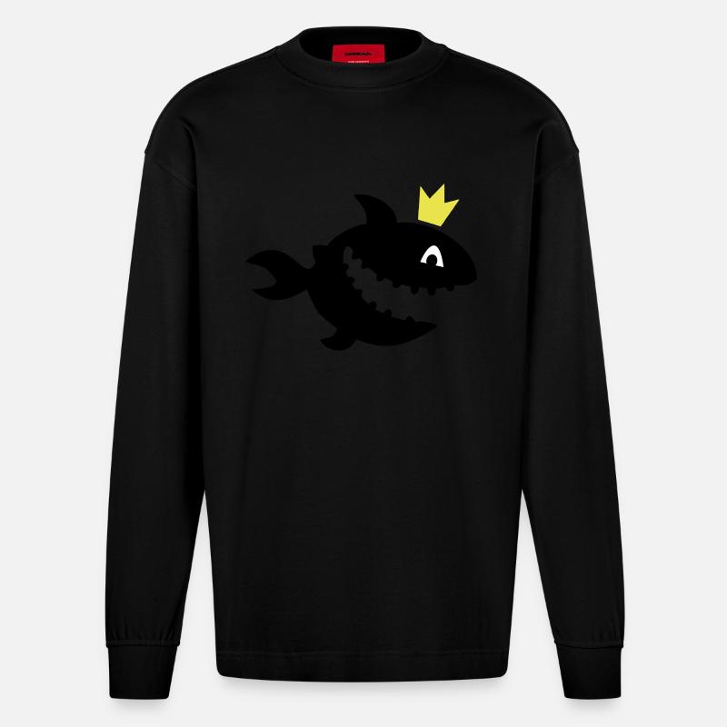 Hai - Heavyweight Oversized Organic Langarmshirt Made in EU - SOLID BLACK