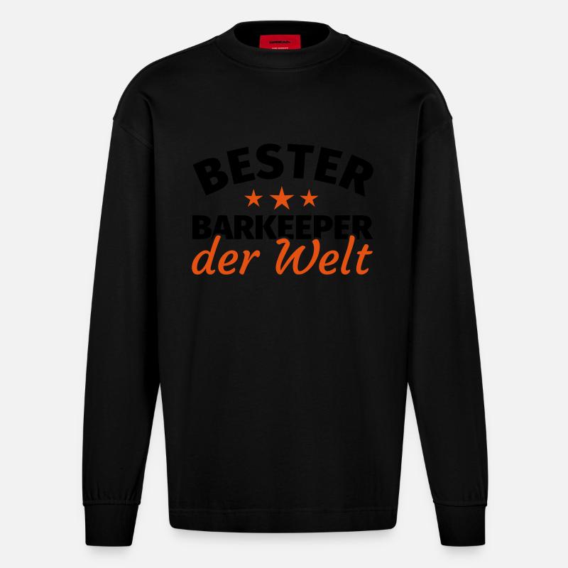 Barkeeper - Heavyweight Oversized Organic Langarmshirt Made in EU - SOLID BLACK