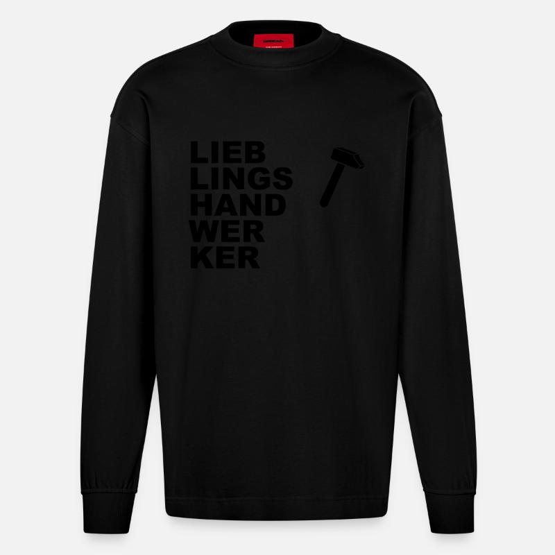 Lieblings Handwerker - Heavyweight Oversized Organic Langarmshirt Made in EU - SOLID BLACK