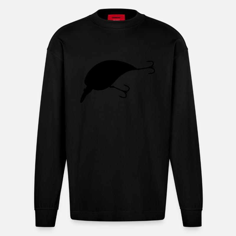 Crankbait - Heavyweight Oversized Organic Langarmshirt Made in EU - SOLID BLACK