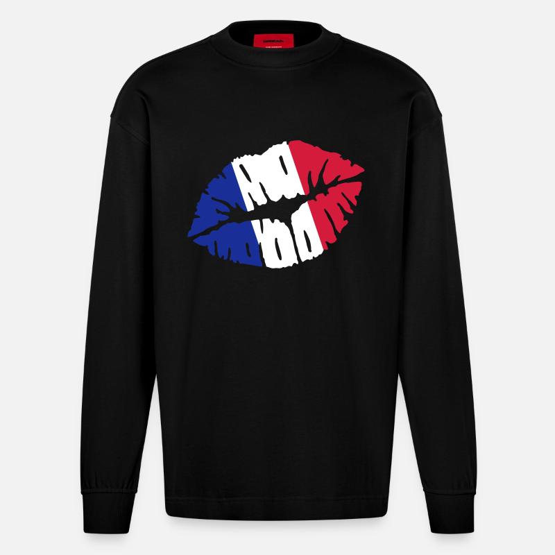 France - Manches longues bio épais oversize fabriqué en UE - SOLID BLACK
