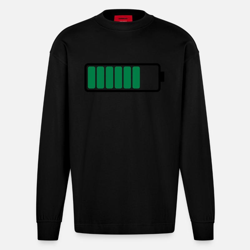 battery_02 - Manches longues bio épais oversize fabriqué en UE - SOLID BLACK