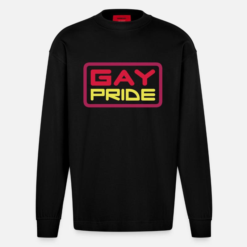 pride v2 - Heavyweight Oversized Organic Langarmshirt Made in EU - SOLID BLACK