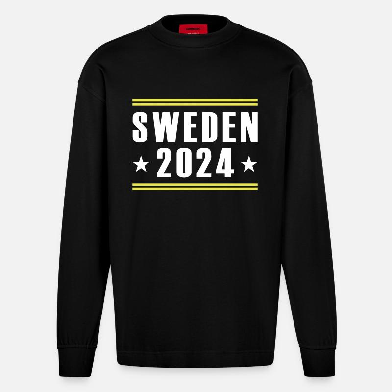 Suède 2024 - Manches longues bio épais oversize fabriqué en UE - SOLID BLACK