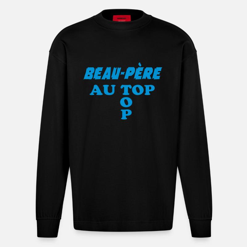 Schwiegervater an der Spitze - Heavyweight Oversized Organic Langarmshirt Made in EU - SOLID BLACK