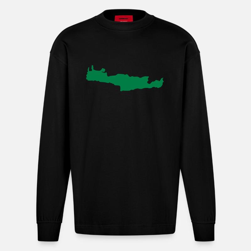 Kreta - Heavyweight Oversized Organic Langarmshirt Made in EU - SOLID BLACK