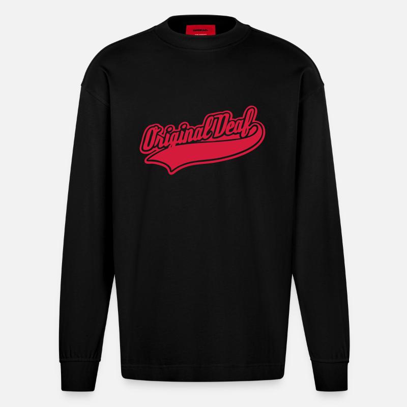 Original Deaf - Heavyweight Oversized Organic Langarmshirt Made in EU - SOLID BLACK