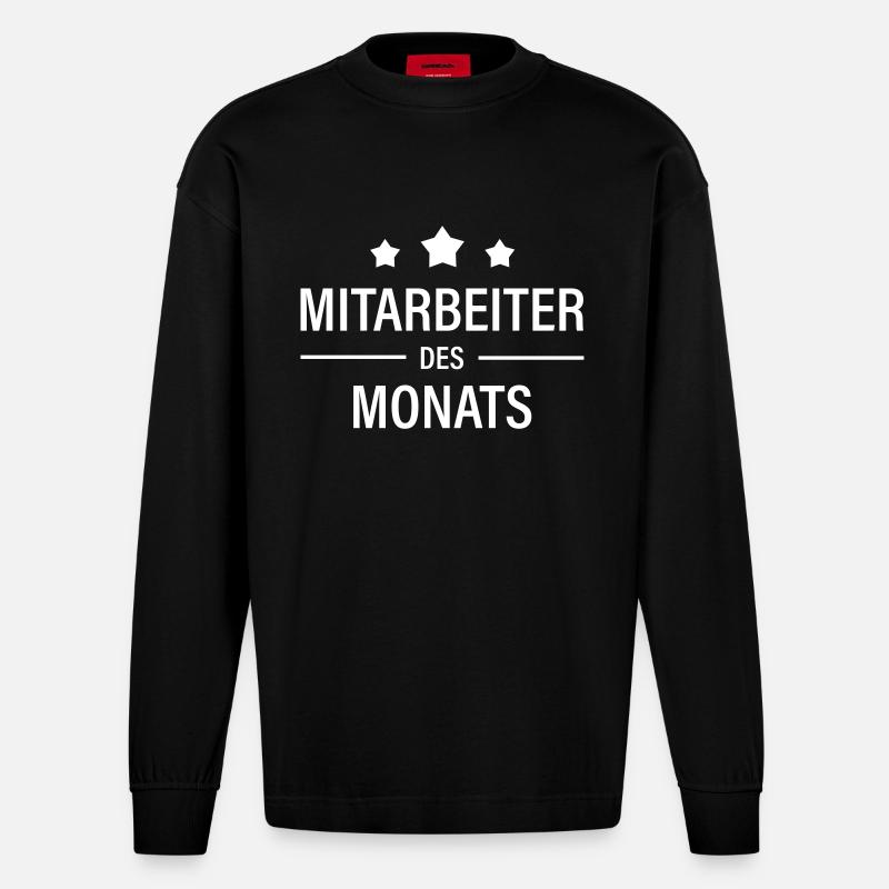 Mitarbeiter des Monats - Heavyweight Oversized Organic Langarmshirt Made in EU - SOLID BLACK