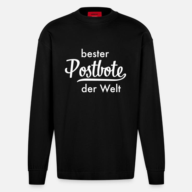 Postbote - Heavyweight Oversized Organic Langarmshirt Made in EU - SOLID BLACK