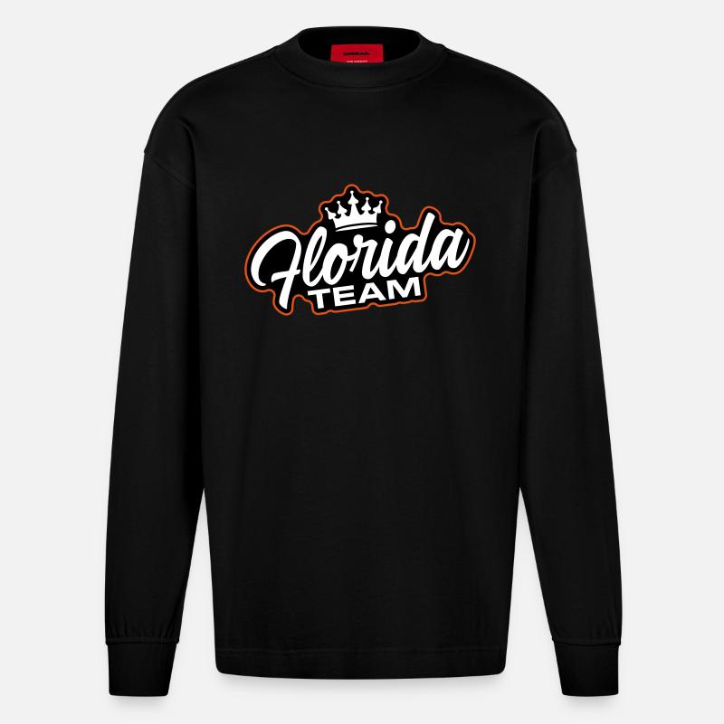 Florida Team - Heavyweight Oversized Organic Langarmshirt Made in EU - SOLID BLACK