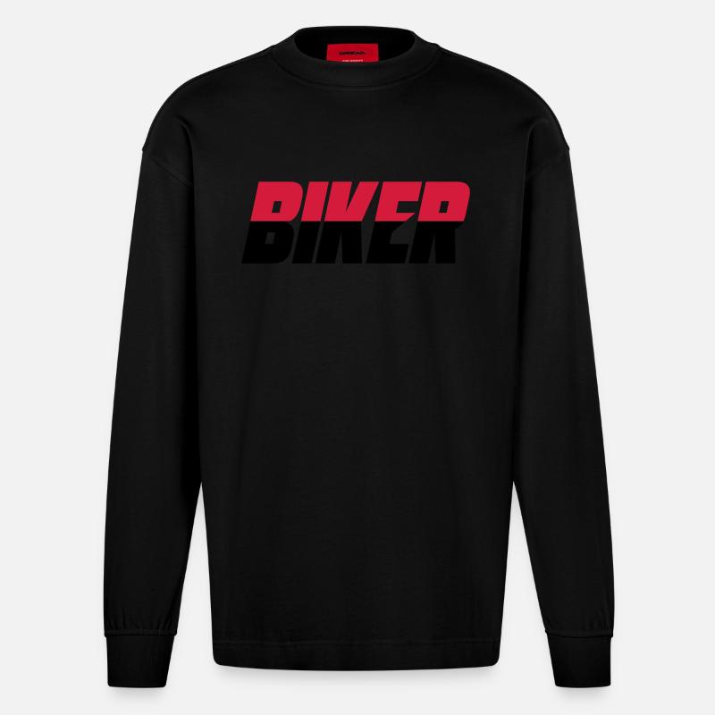 Biker Motorrad Spruch - Heavyweight Oversized Organic Langarmshirt Made in EU - SOLID BLACK