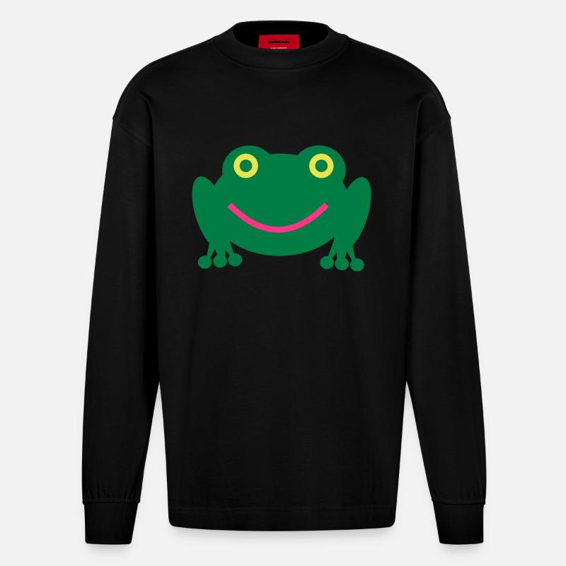 Frosch - Heavyweight Oversized Organic Langarmshirt Made in EU - SOLID BLACK
