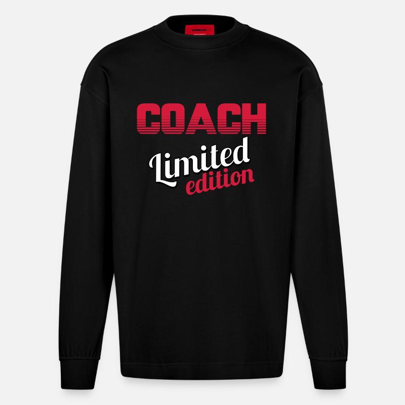 COACH LIMITIERTE AUFLAGE - Heavyweight Oversized Organic Langarmshirt Made in EU - SOLID BLACK