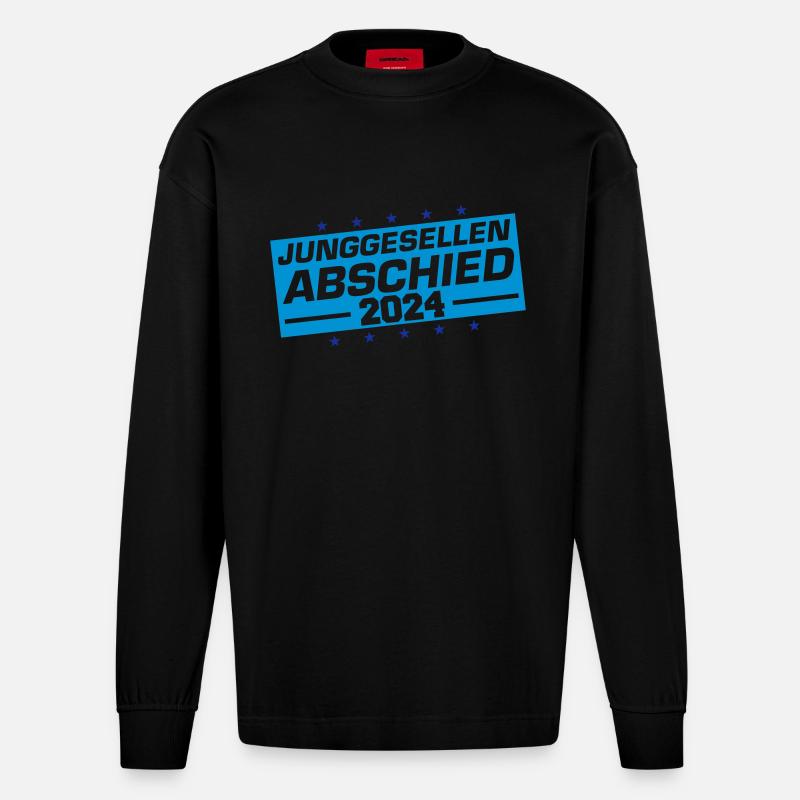 Junggesellenabschied 2024 - Heavyweight Oversized Organic Langarmshirt Made in EU - SOLID BLACK