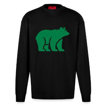 baer - Heavyweight Oversized Organic Langarmshirt Made in EU - SOLID BLACK - Vorne