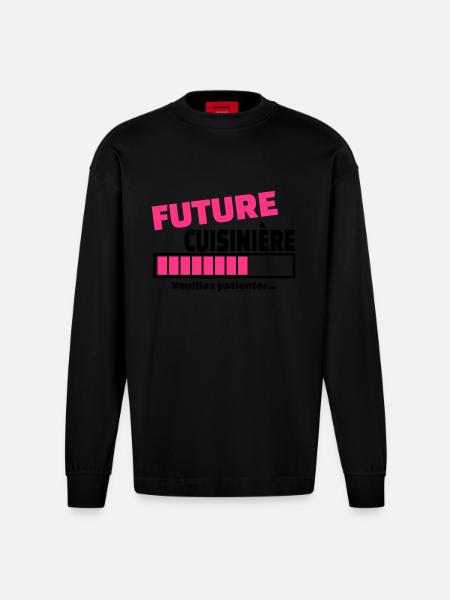 future cuisinière - Manches longues bio épais oversize fabriqué en UE - SOLID BLACK