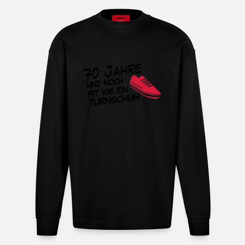 70 sneaker - Manches longues bio épais oversize fabriqué en UE - SOLID BLACK
