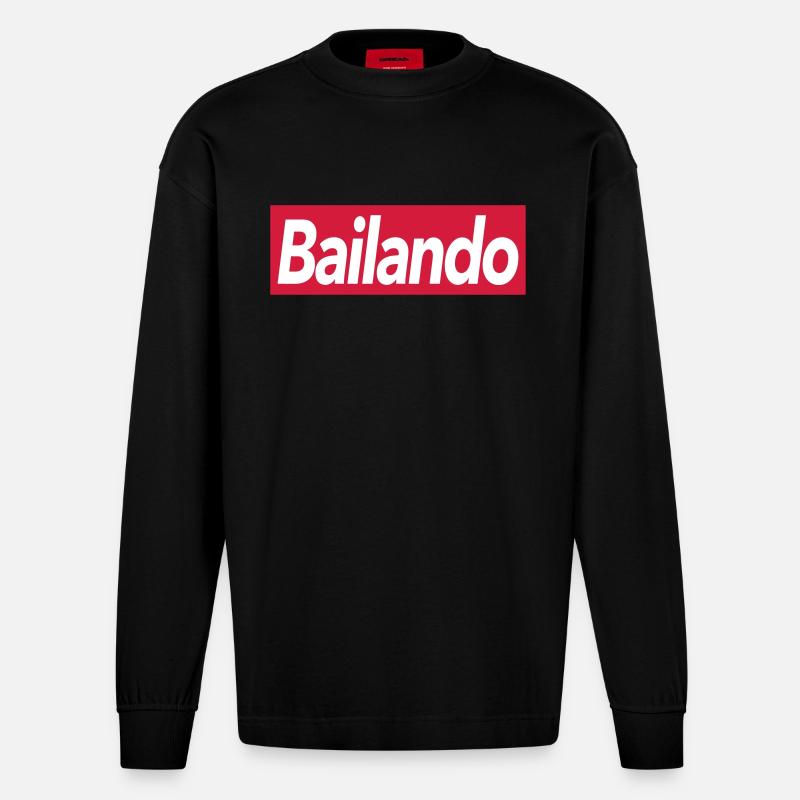 Bailando - Dance Shirt - Heavyweight Oversized Organic Langarmshirt Made in EU - SOLID BLACK