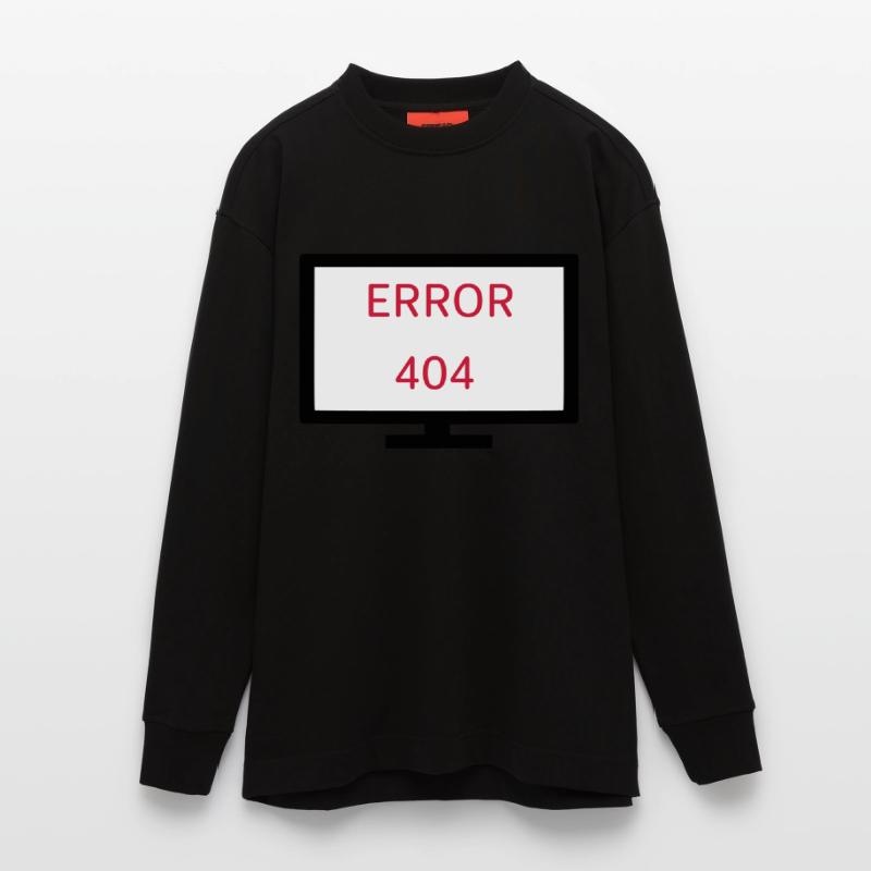 Computer Error 404 Heavyweight Oversized Organic Longsleeve Shirt Made in EU