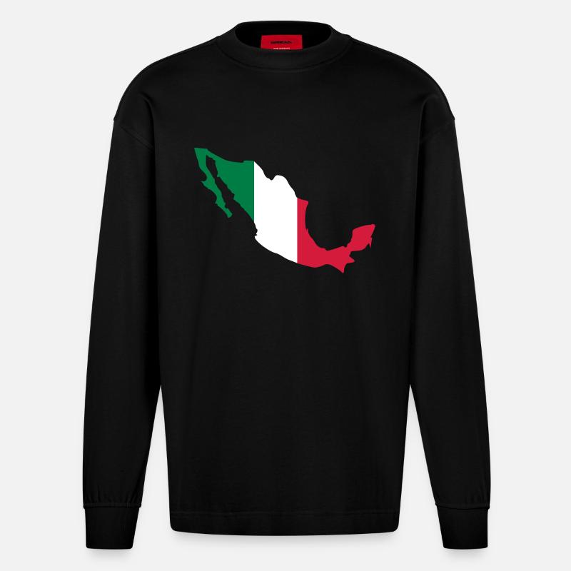 Mexiko - Heavyweight Oversized Organic Langarmshirt Made in EU - SOLID BLACK