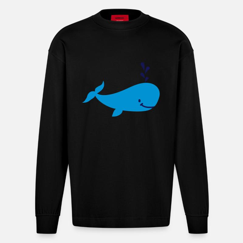 Wal - Heavyweight Oversized Organic Langarmshirt Made in EU - SOLID BLACK