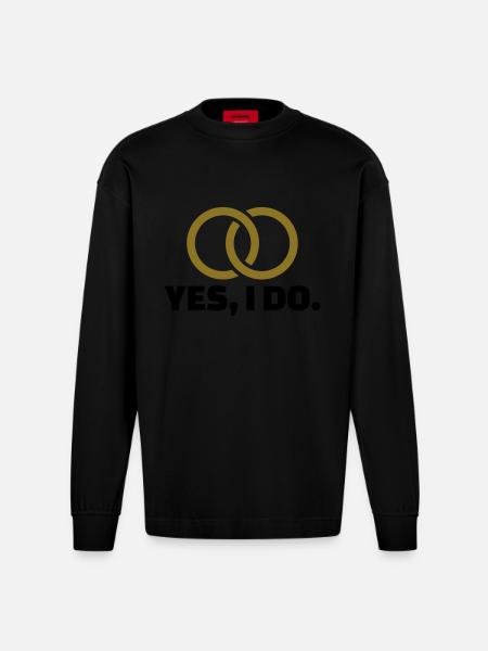 Yes I do - Heavyweight Oversized Organic Longsleeve Shirt Made in EU - SOLID BLACK