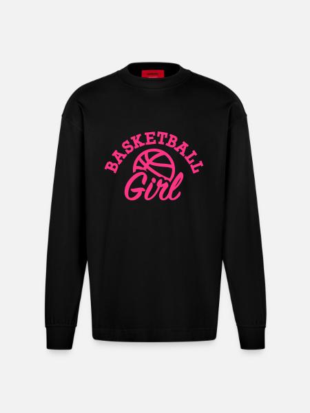 Basketball - Manches longues bio épais oversize fabriqué en UE - SOLID BLACK