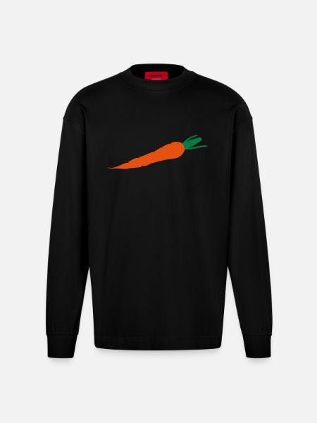 Karotte - Heavyweight Oversized Organic Langarmshirt Made in EU - SOLID BLACK