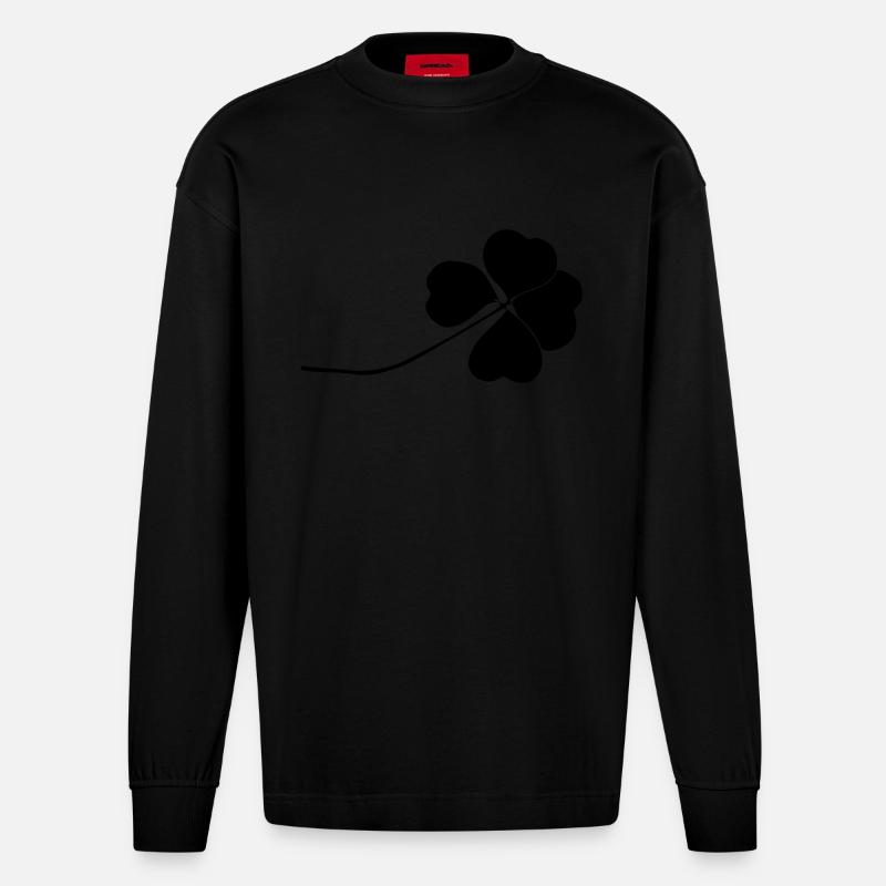 Kleeblatt - Heavyweight Oversized Organic Langarmshirt Made in EU - SOLID BLACK