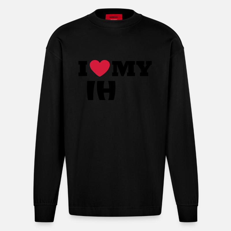 Liebesbeweis - Heavyweight Oversized Organic Langarmshirt Made in EU - SOLID BLACK