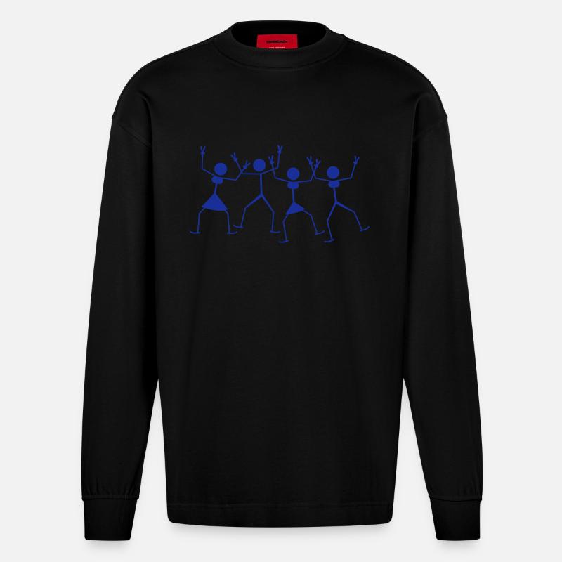 Cool Dancing Party Couples - Manches longues bio épais oversize fabriqué en UE - SOLID BLACK