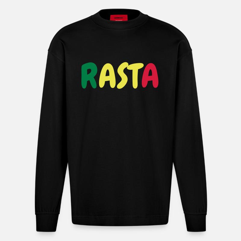 Cannabis / Drogen / Haschisch / Alkohol / Weed - Heavyweight Oversized Organic Langarmshirt Made in EU - SOLID BLACK