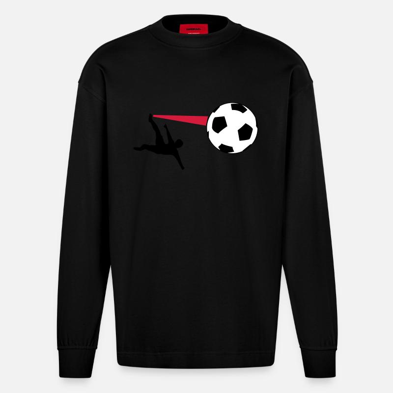 Fußball - Heavyweight Oversized Organic Langarmshirt Made in EU - SOLID BLACK