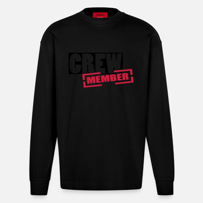 crew - Heavyweight Oversized Organic Langarmshirt Made in EU - SOLID BLACK