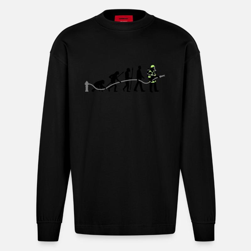 evolution_feuerwehrmann_032015_a_3c - Heavyweight Oversized Organic Langarmshirt Made in EU - SOLID BLACK